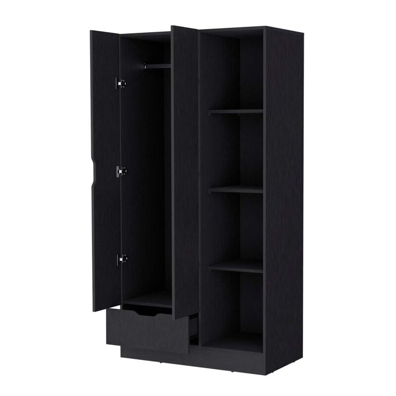 Cimarron 2-Door Armoire With Open Compartment Black