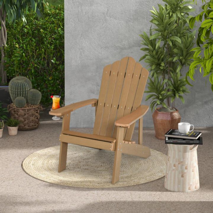 Hivvago Weather Resistant HIPS Outdoor Adirondack Chair with Cup Holder