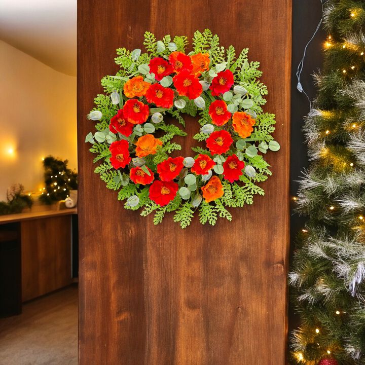 Poppy Wreath for Vibrant Spring or Summer Home Décor