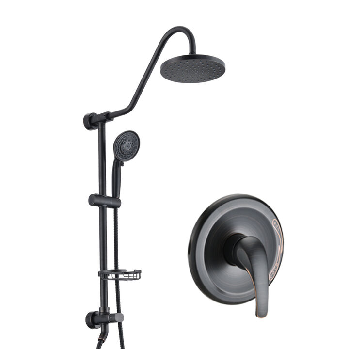 Shower Head With Handheld Shower System With 8" Rain Shower Head (Rough-In Valve Included)