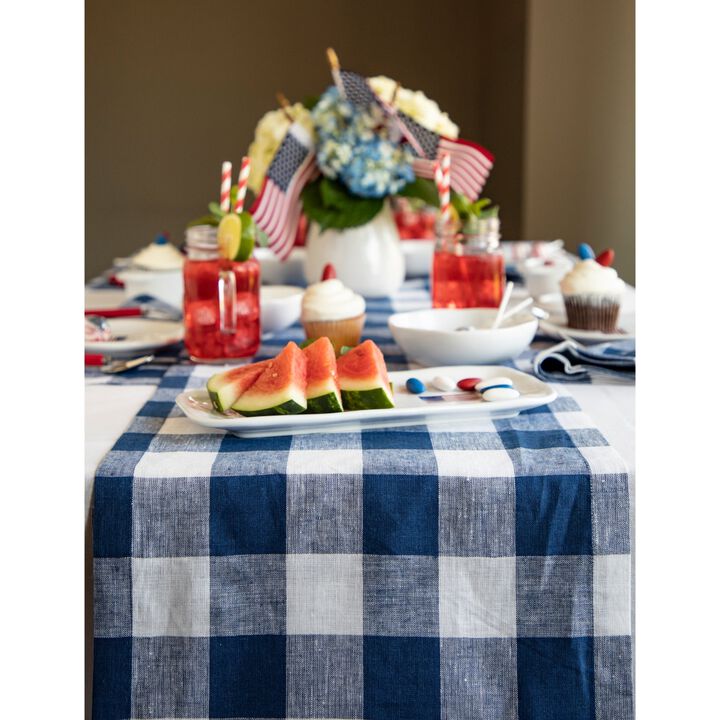 Solino Home 100% Pure Linen Table Runner | Buffalo Check