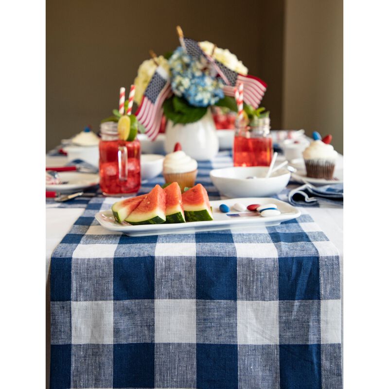 Solino Home 100% Pure Linen Table Runner | Buffalo Check