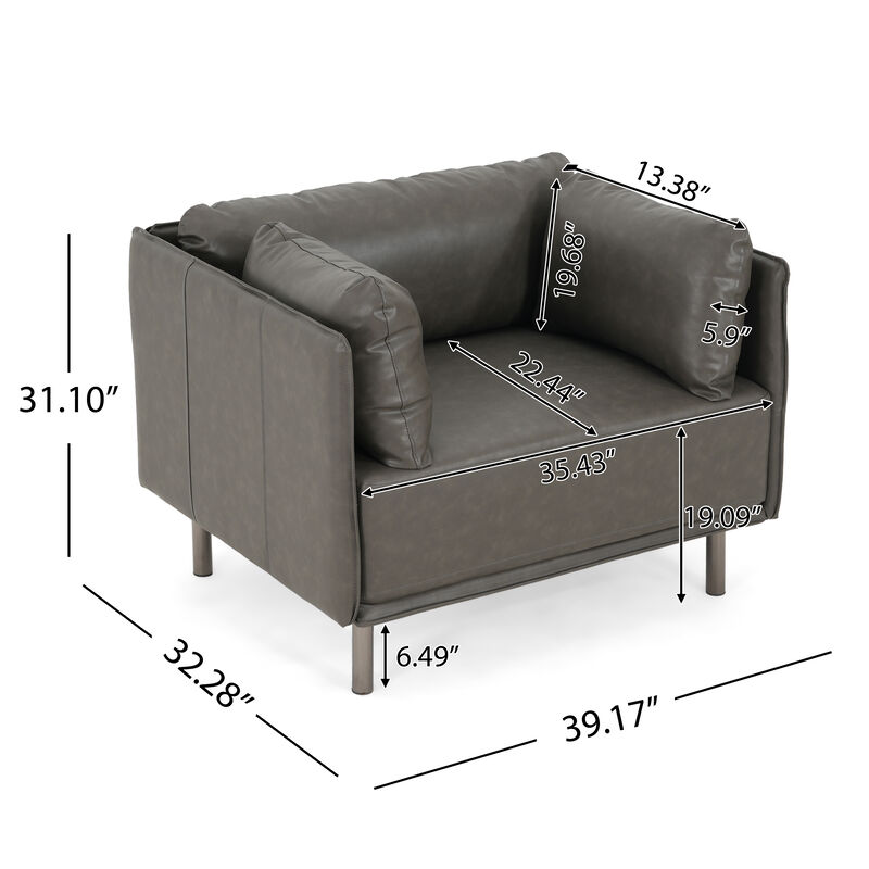 Merax PU Leather Accent Chair for Living Room