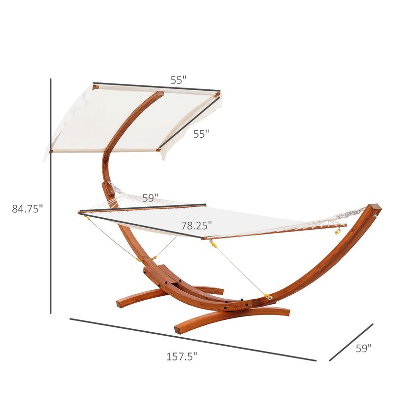 Duo Relaxation Station: 2-Person Arc Hammock with Canopy Stand