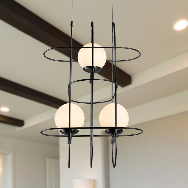 VONN Lighting Integrated LED Height Adjustable Chandelier Wire Frame Pendant Light