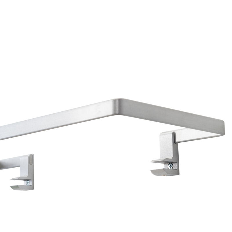 Floating Wall Mount Tempered Glass Bathroom Shelf with Brushed Chrome Rail