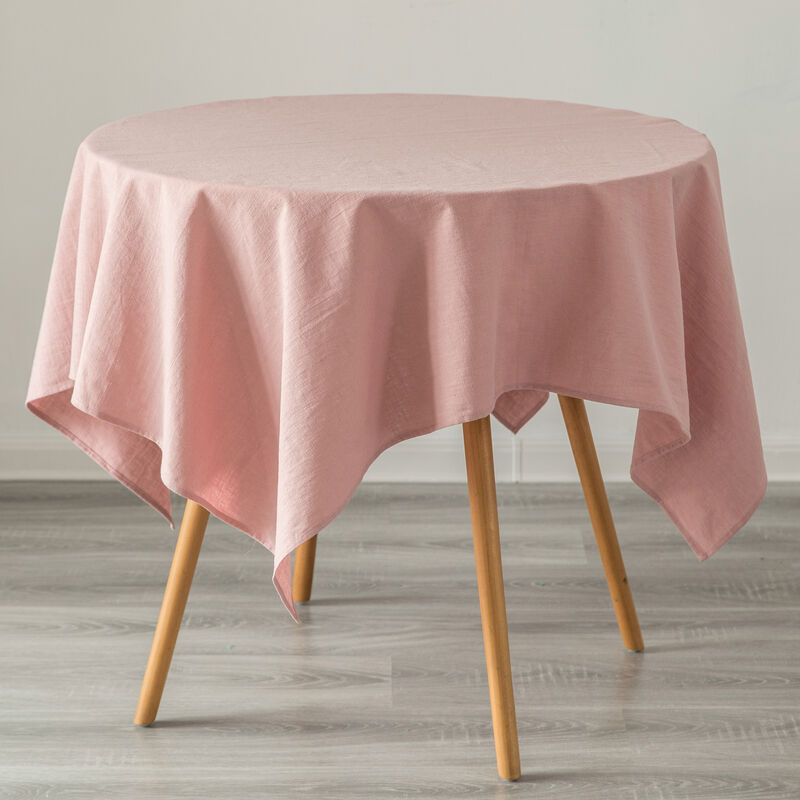 Deerlux 100% Pure Linen Washable Tablecloth Solid Color, 52" x 52" Square White