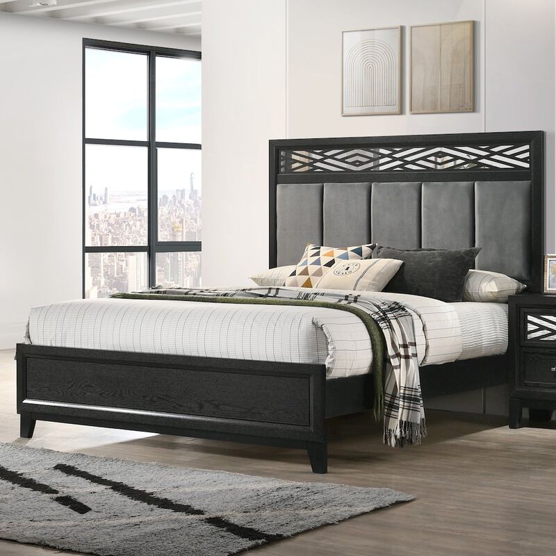 New Classic Furniture Obsidian Wood Queen Bed, Black