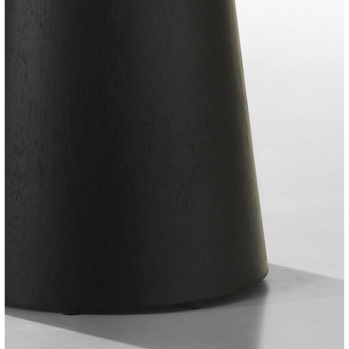 Benjara Yuvi 22 Inch Side End Table, Round Top, Pedestal Base, Ebony Black Finish