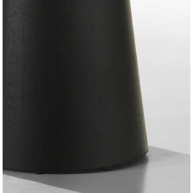 Benjara Yuvi 22 Inch Side End Table, Round Top, Pedestal Base, Ebony Black Finish