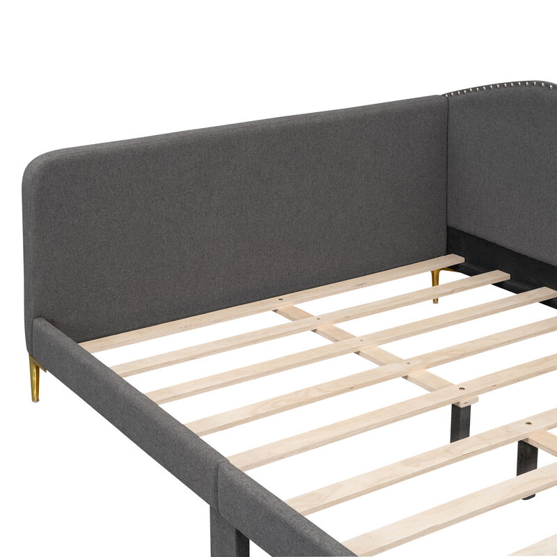 Merax Upholstered Daybed with Headboard and Armrest