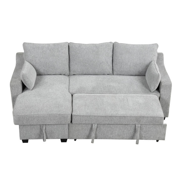 Merax  L-Shaped Couch Convertible Sofa Bed with Storage