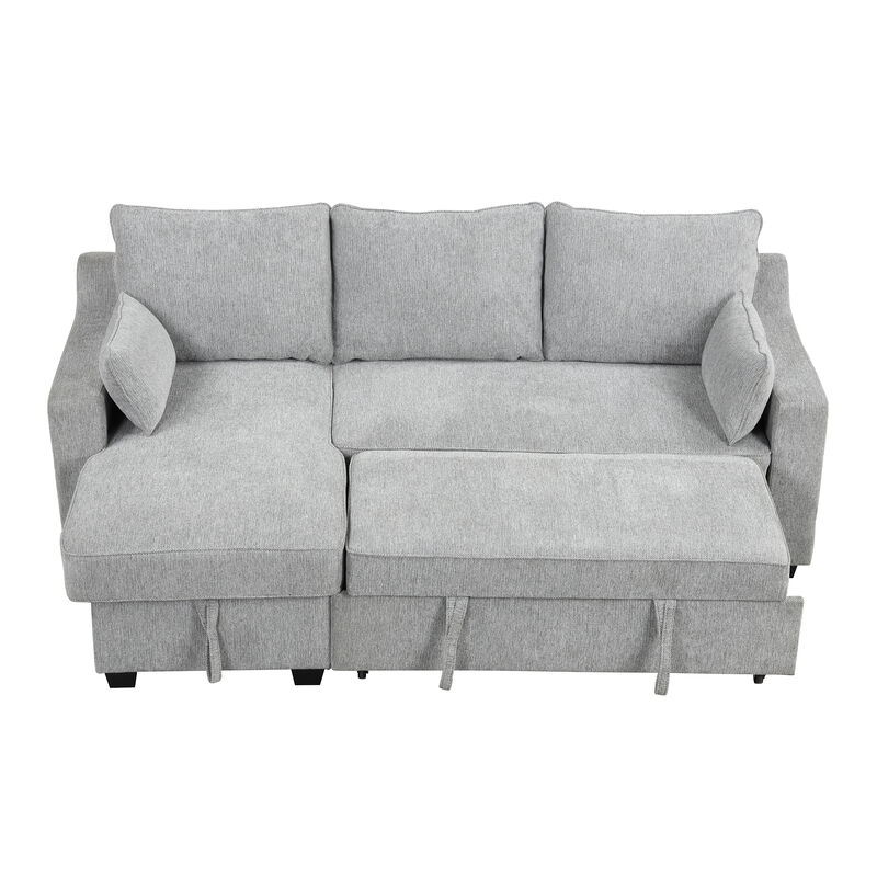 Merax  L-Shaped Couch Convertible Sofa Bed with Storage