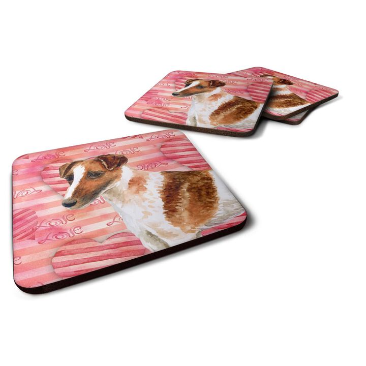 Caroline's Treasures Smooth Fox Terrier Love Decorative coasters, Multicolor