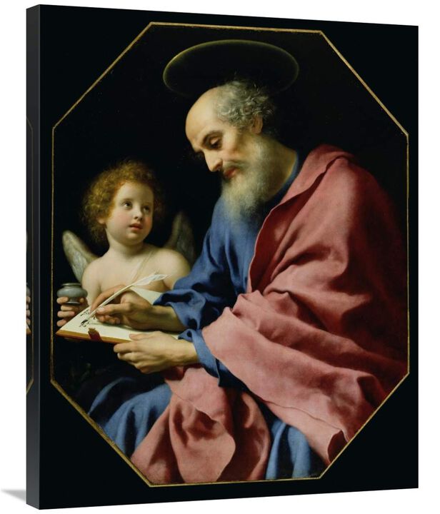 St. Matthew Writing His Gospel-Canvas Art-28x35