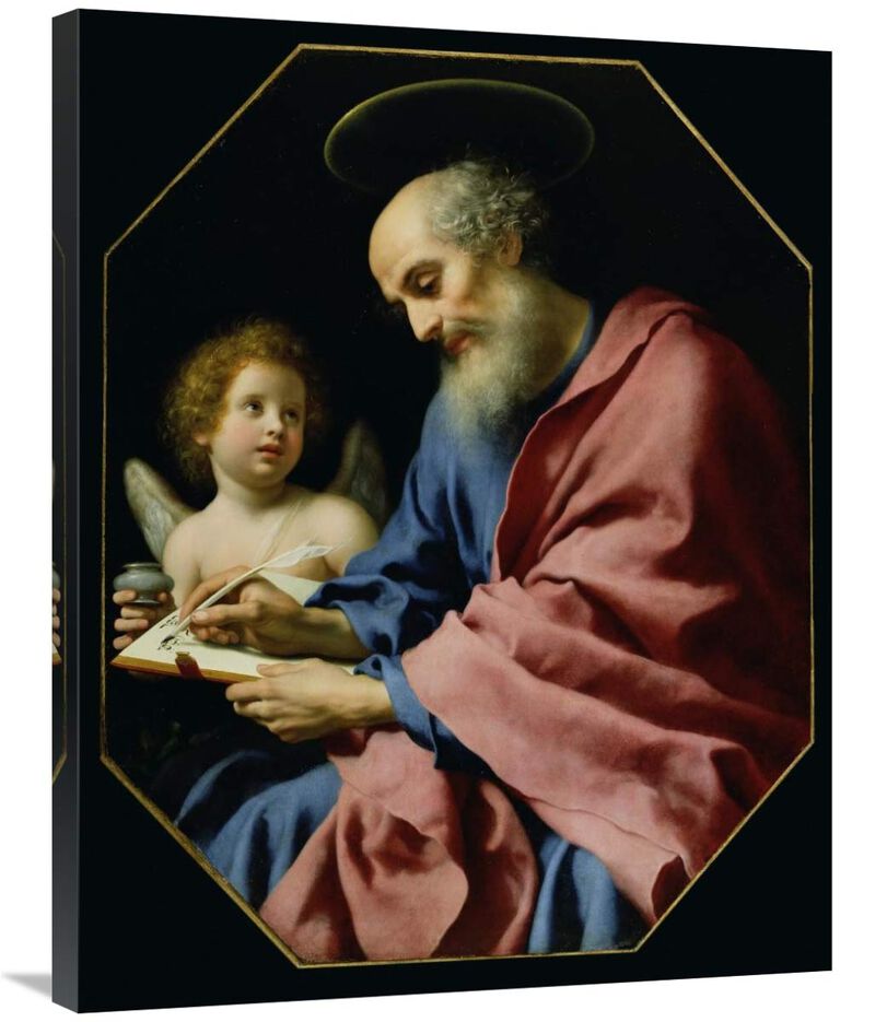 St. Matthew Writing His Gospel-Canvas Art-28x35