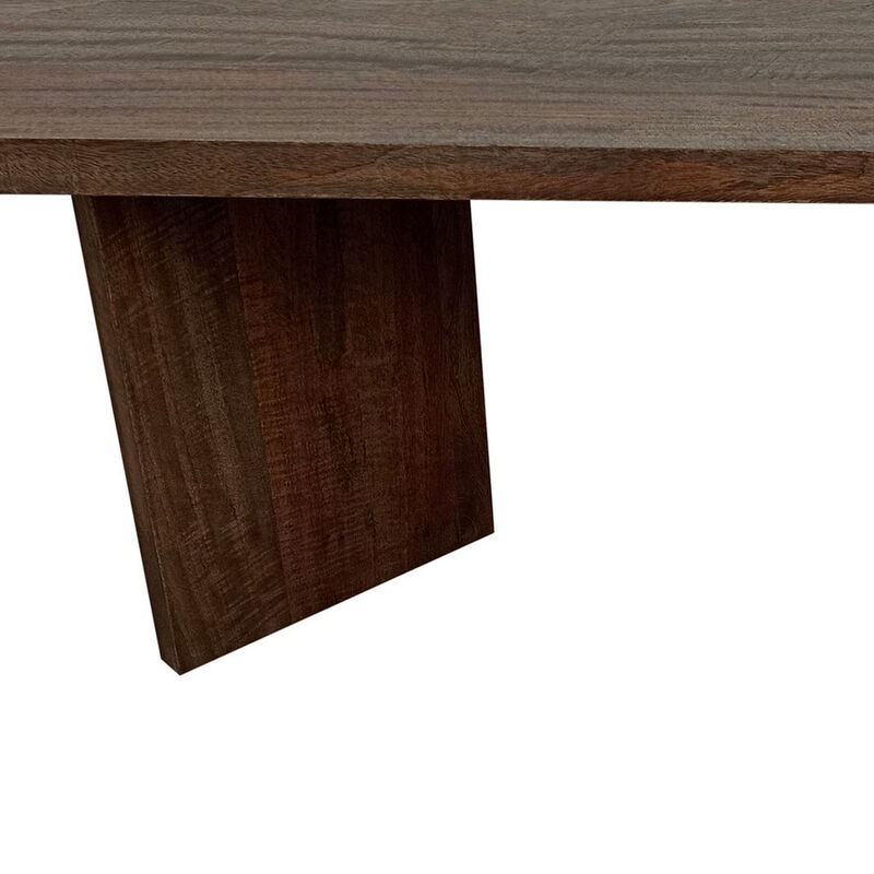 Anisa Coffee Table, 50 Inch Rectangular, Brown Solid Mango Wood Plank Style - Benzara