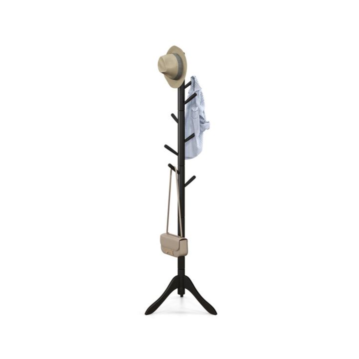 Hivvago Adjustable Wooden Tree Coat Rack with 8 Hooks