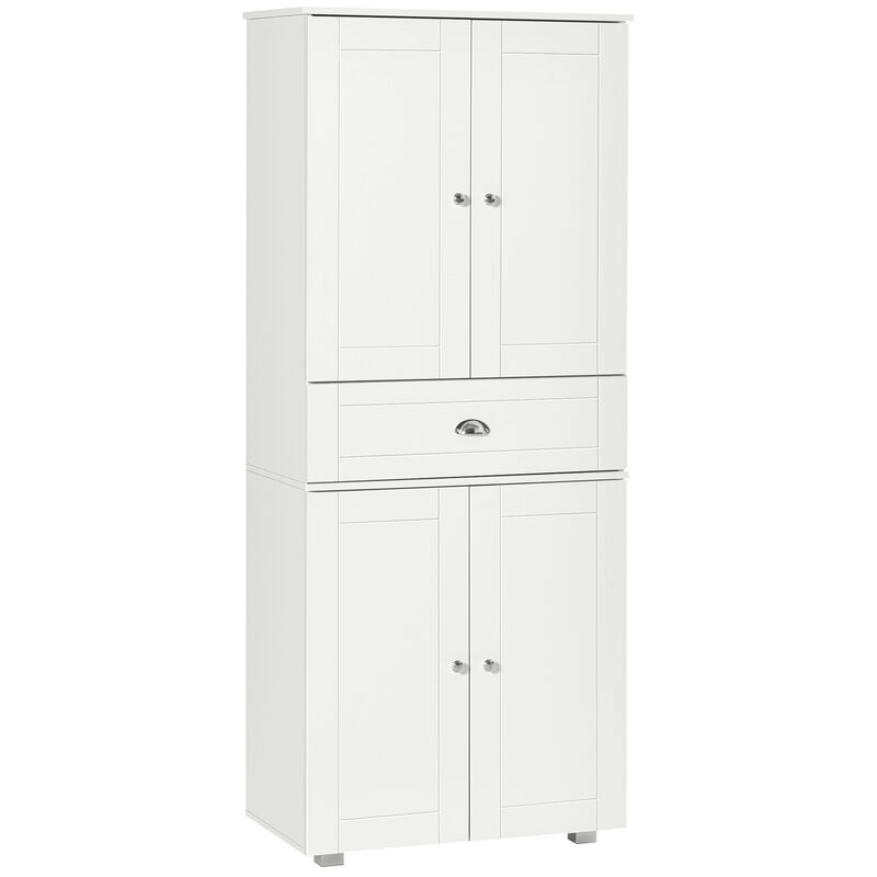 Modern Tall Cupboard Organizer with Adjustable Shelf Options and Elevated Base