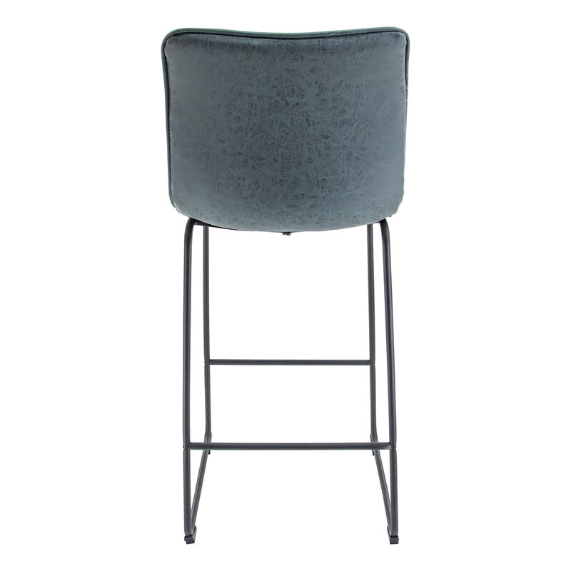 LeisureMod Brooklyn Modern Leather Bar Stool with Footrest