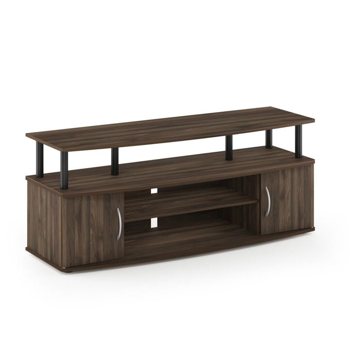 Furinno Furinno JAYA Large Entertainment Center Hold up to 50-IN TV, Columbia Walnut/Black