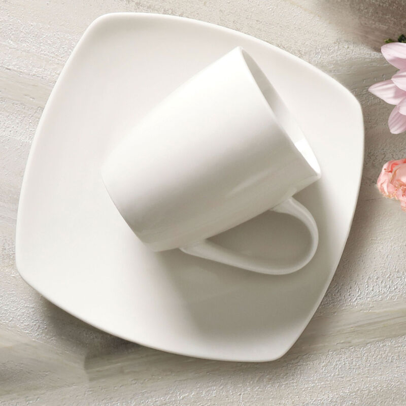 Gibson Home Hagen Square Dinnerware Set in White, Set of 30