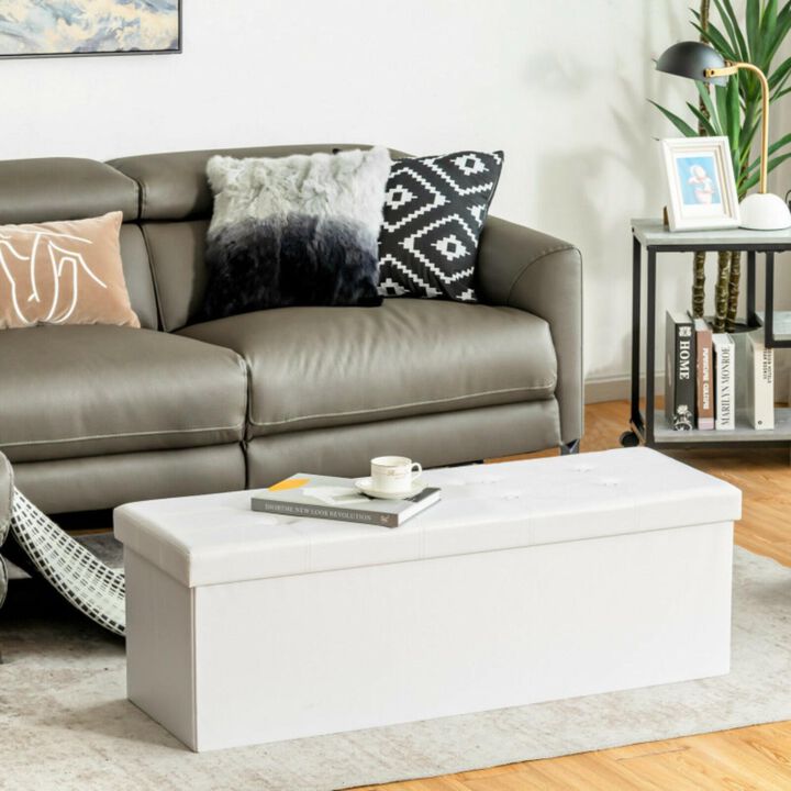 Hivvago Large Folding Storage Ottoman Bench with Memory Foam