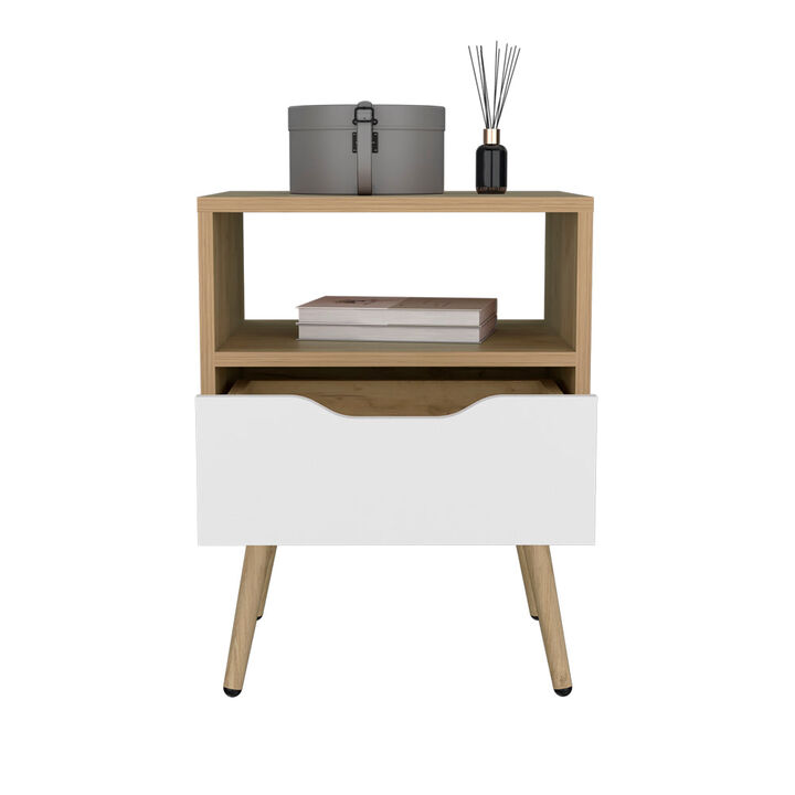 Kechi Nightstand White/Macadamia