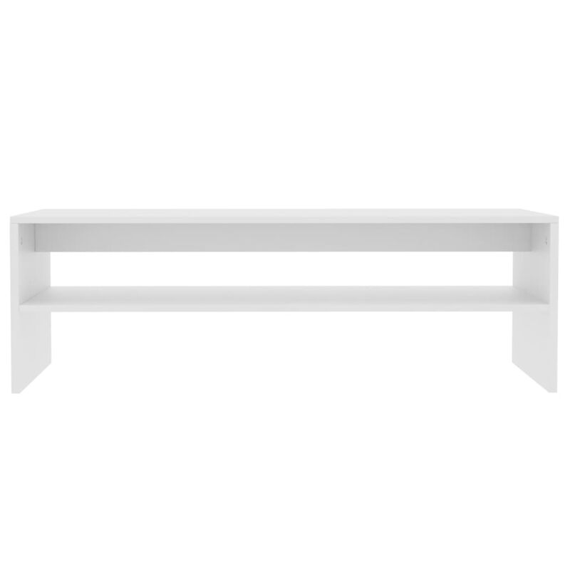 Exquisite Scandinavian Coffee Table with Shelf | High-Quality Chipboard | Stylish Organization | Easy to Clean | Hassle-Free Assembly | 39.4x15.7x15.7 | White