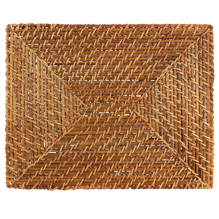 Martha Stewart 16 Inch Rattan Woven Rectangular Placemat in Brown