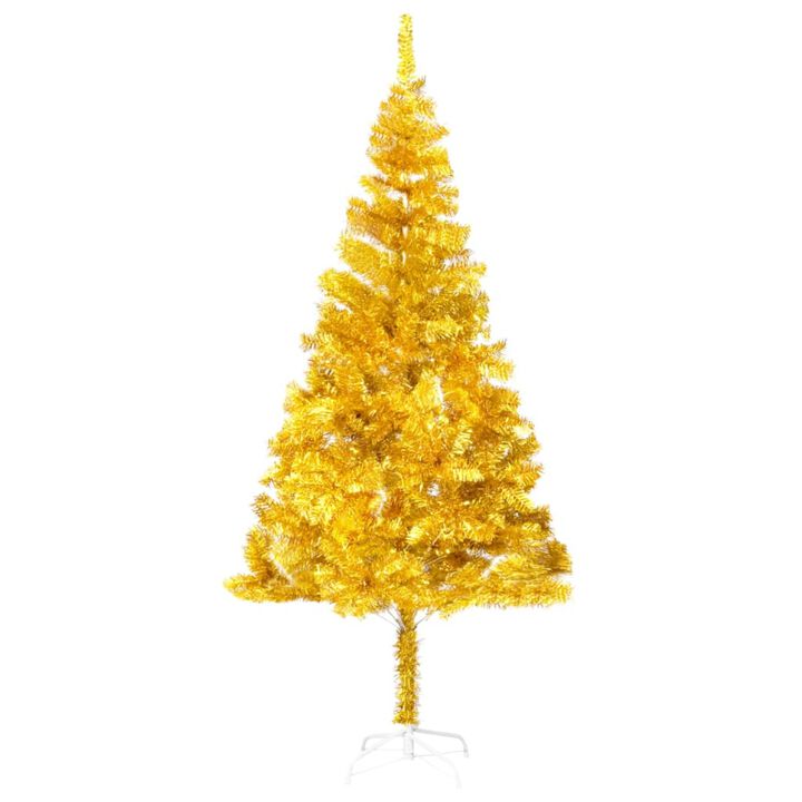 vidaXL Artificial Christmas Tree with Stand Gold 70.9" PET