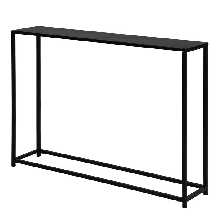 Eme 38 Inch Console Sofa Table, Rectangular Top, Modern Black Metal Frame - Benzara