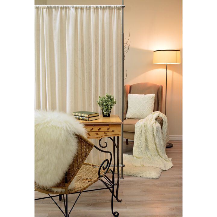 Faux Linen Privacy Panel, 42" x 72", Adjustable Height