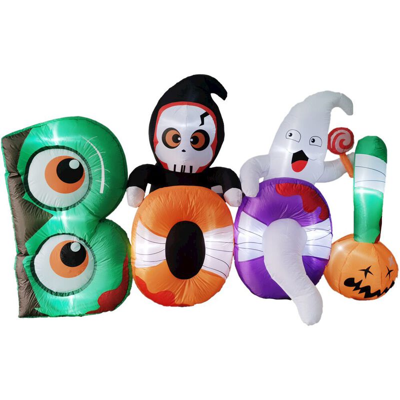 Haunted Hill Farm 8ft Wide Inflatable BOO Sign w/ Lights