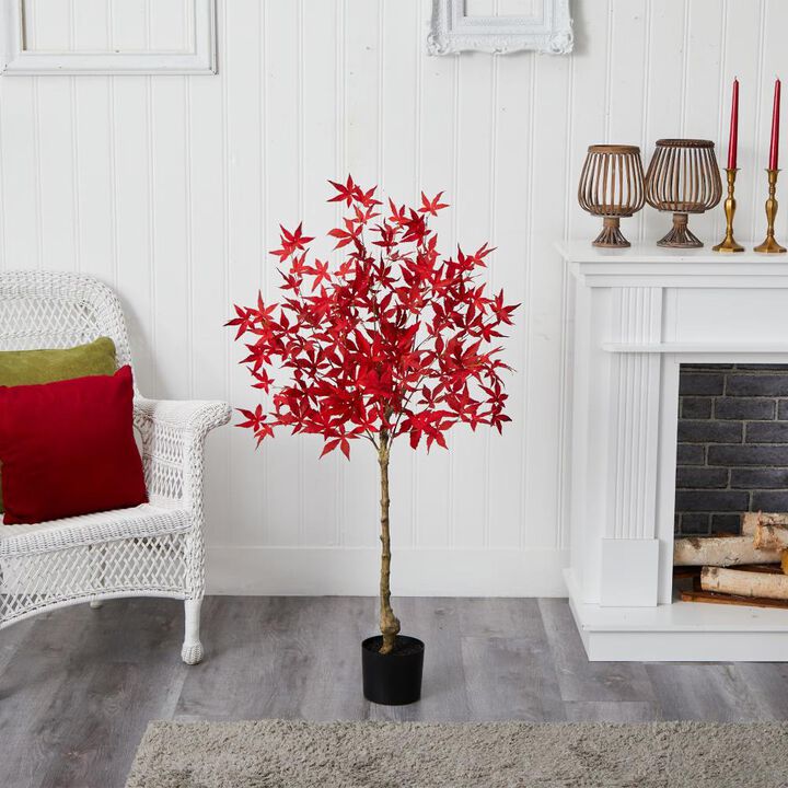Hivvago 4 Feet Autumn Maple Artificial Fall Tree