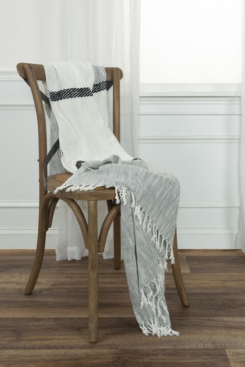 Gray/Natural 50" x 60" Throw Blanket