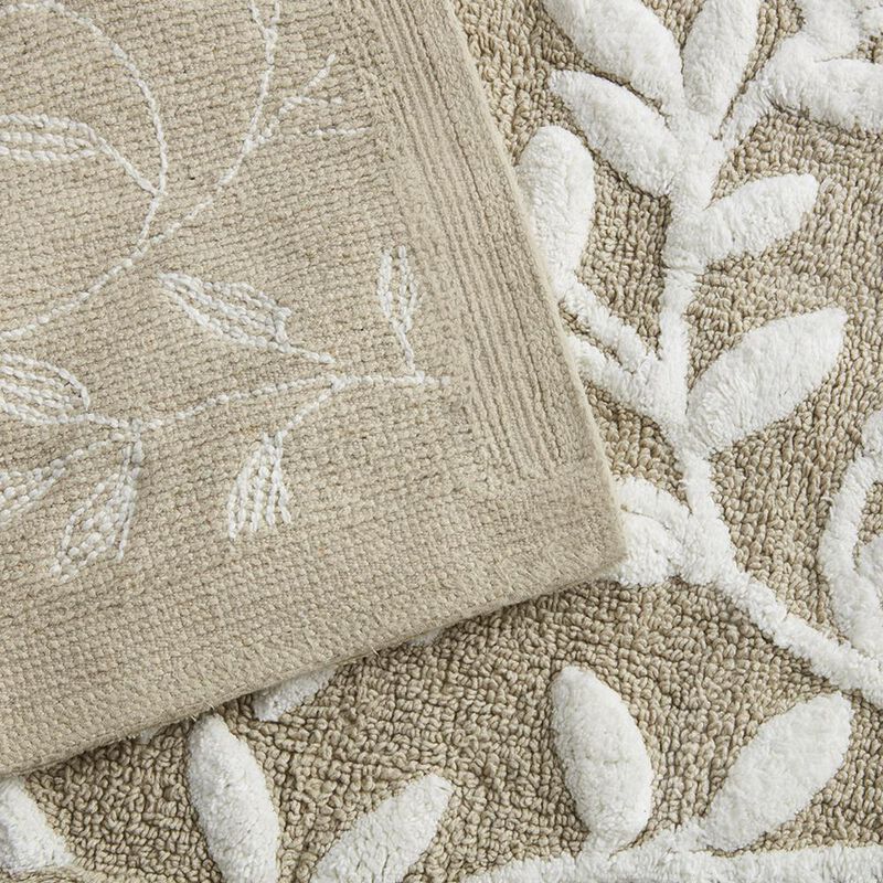 Madison Park Serene Cotton Tufted Bath Rug, Taupe color