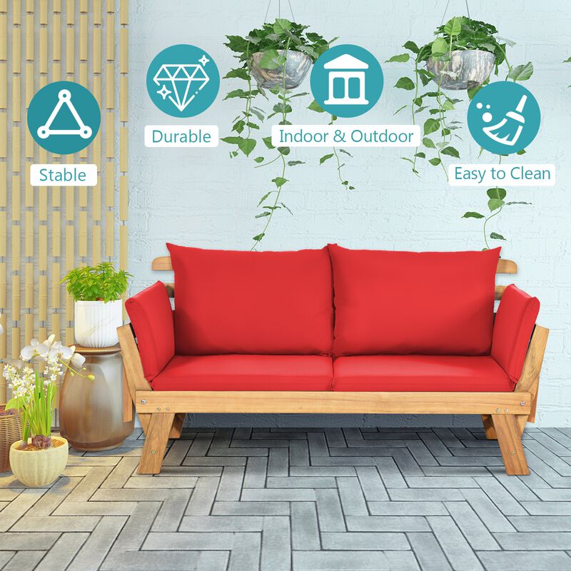 Adjustable  Patio Convertible Sofa with Thick Cushion