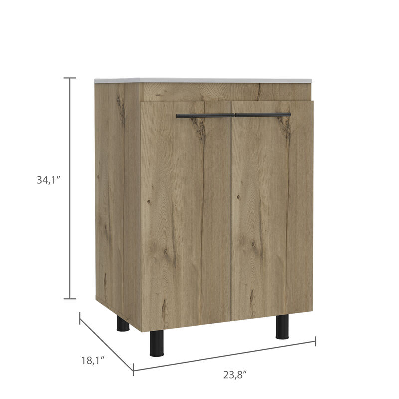 DEPOT E-SHOP Hartford 2 Piece Bathroom Set, Yaka Linen Cabinet + Dustin Free Standing Sink Cabinet , Light Oak