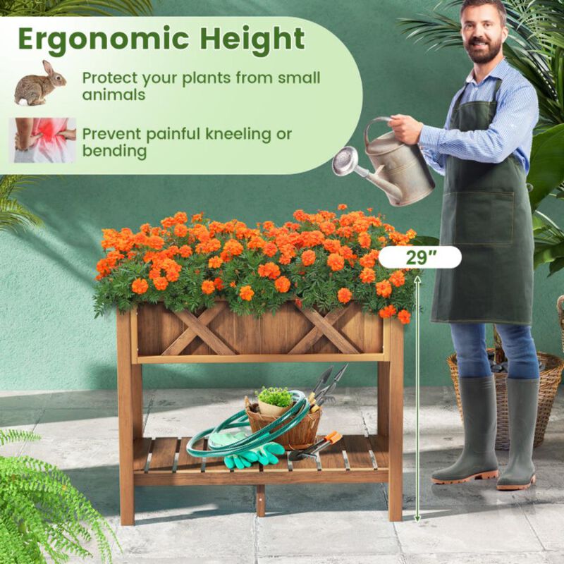 Hivvago HIPS Raised Garden Bed Poly Wood Elevated Planter Box