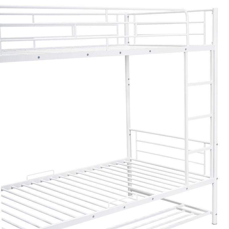 Merax Metal Bunk Bed with Shelf and Guardrails
