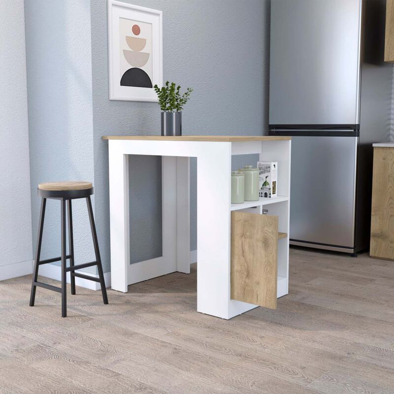 Streamdale Aurora Kitchen Island with Open Compartment and Cabinet