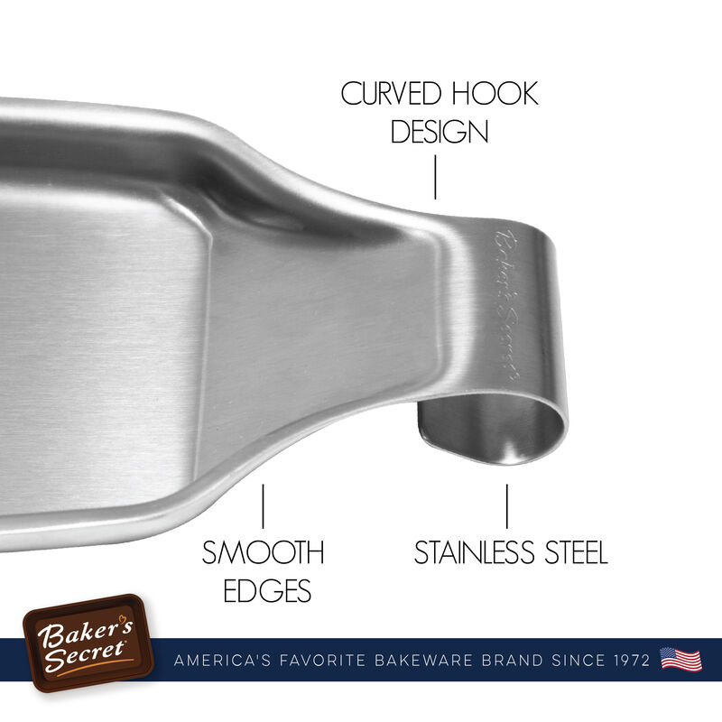 Baker's Secret Spoon Rest, Stainless Steel, Kitchen Essential Tool, Silver