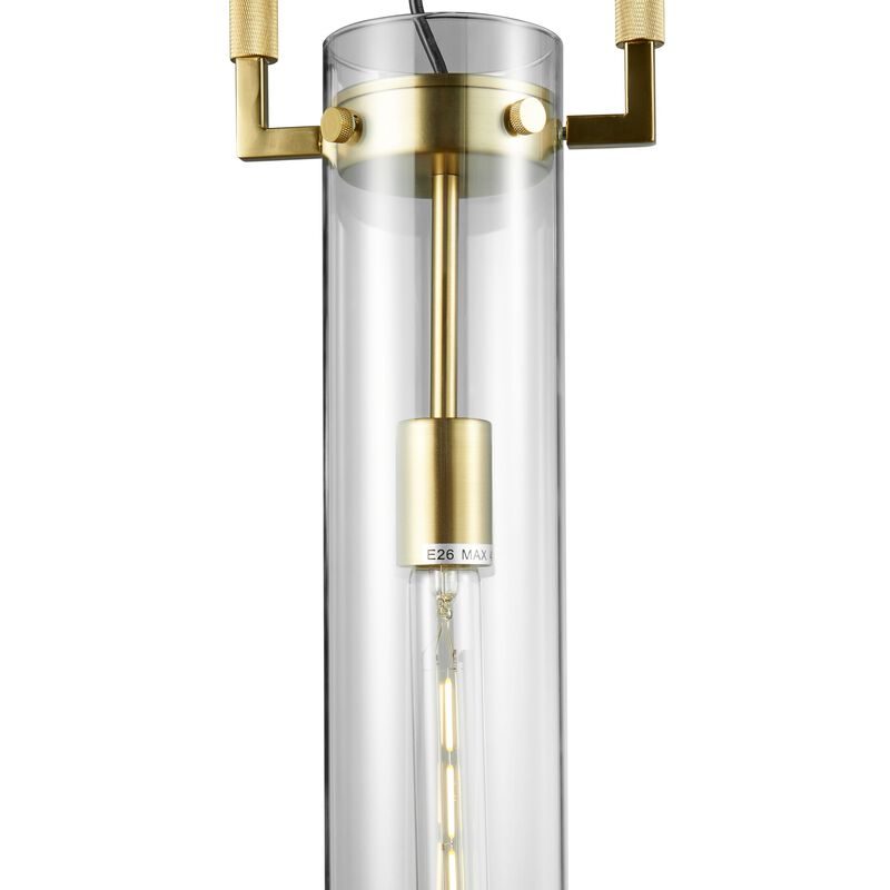 Zeus Pendant Gold Metal and Acrylic LED Light