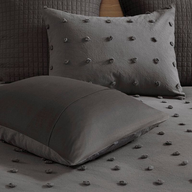 Gracie Mills Grady Elegance Defined Cotton Jacquard Comforter Set with Euro Shams and Throw Pillows