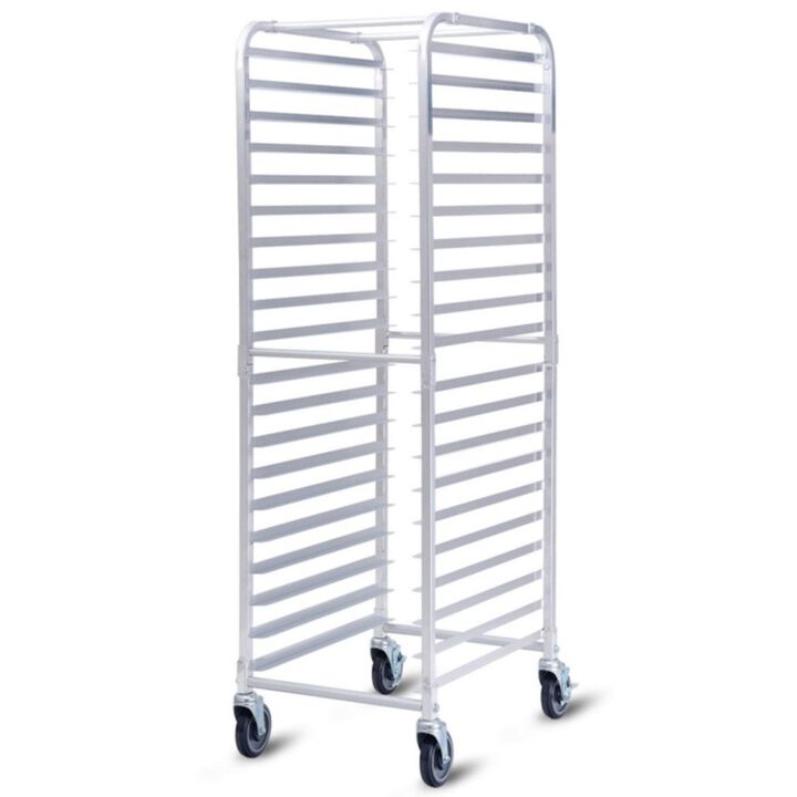 Hivvago 26 x 20 x 70 Inch 20 Sheet Aluminum Pan Rolling Bakery Rack