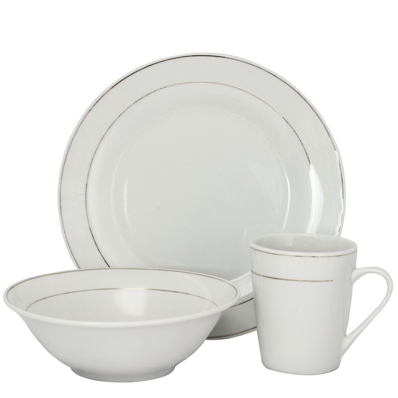 Gibson Home Tuxedo Deluxe 12-Piece Dinnerware Set