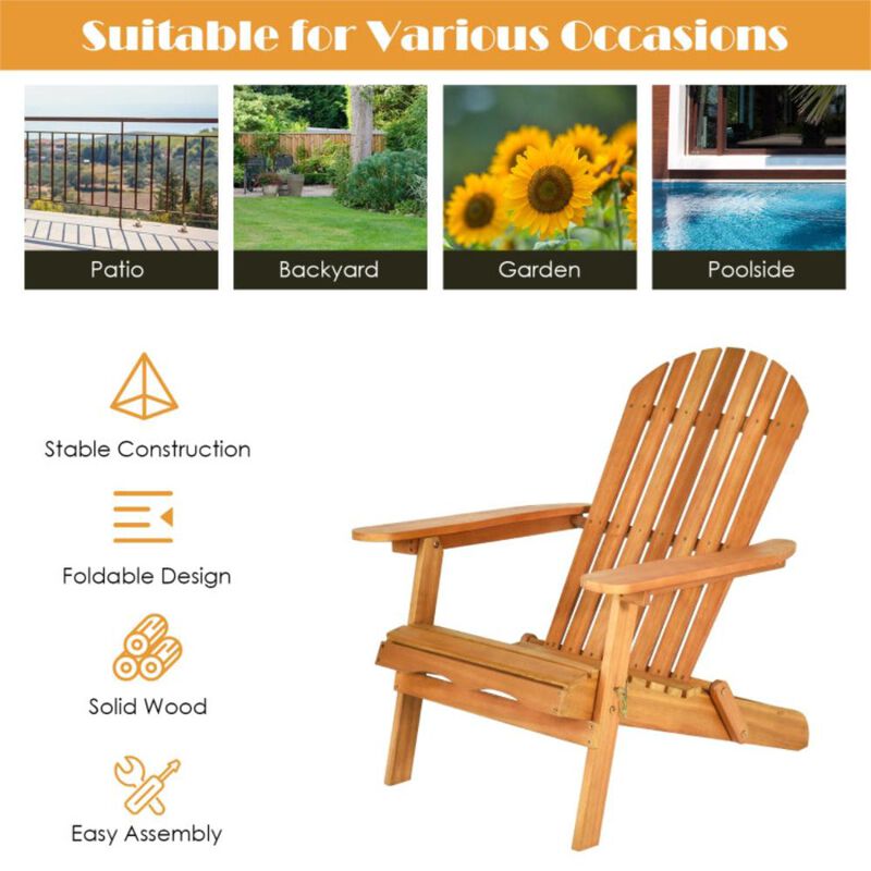 Hivvago 3 Pieces Adirondack Chair Set with Widened Armrest