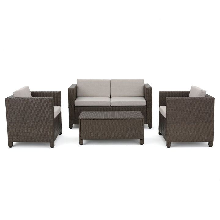 Merax 4 Pieces Outdoor Rattan  Sofa Set
