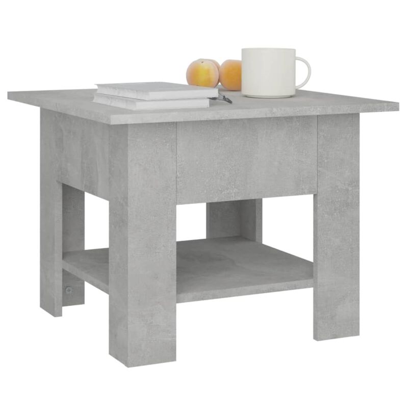 vidaXL Coffee Table Concrete Gray 21.7"x21.7"x21.7" Chipboard